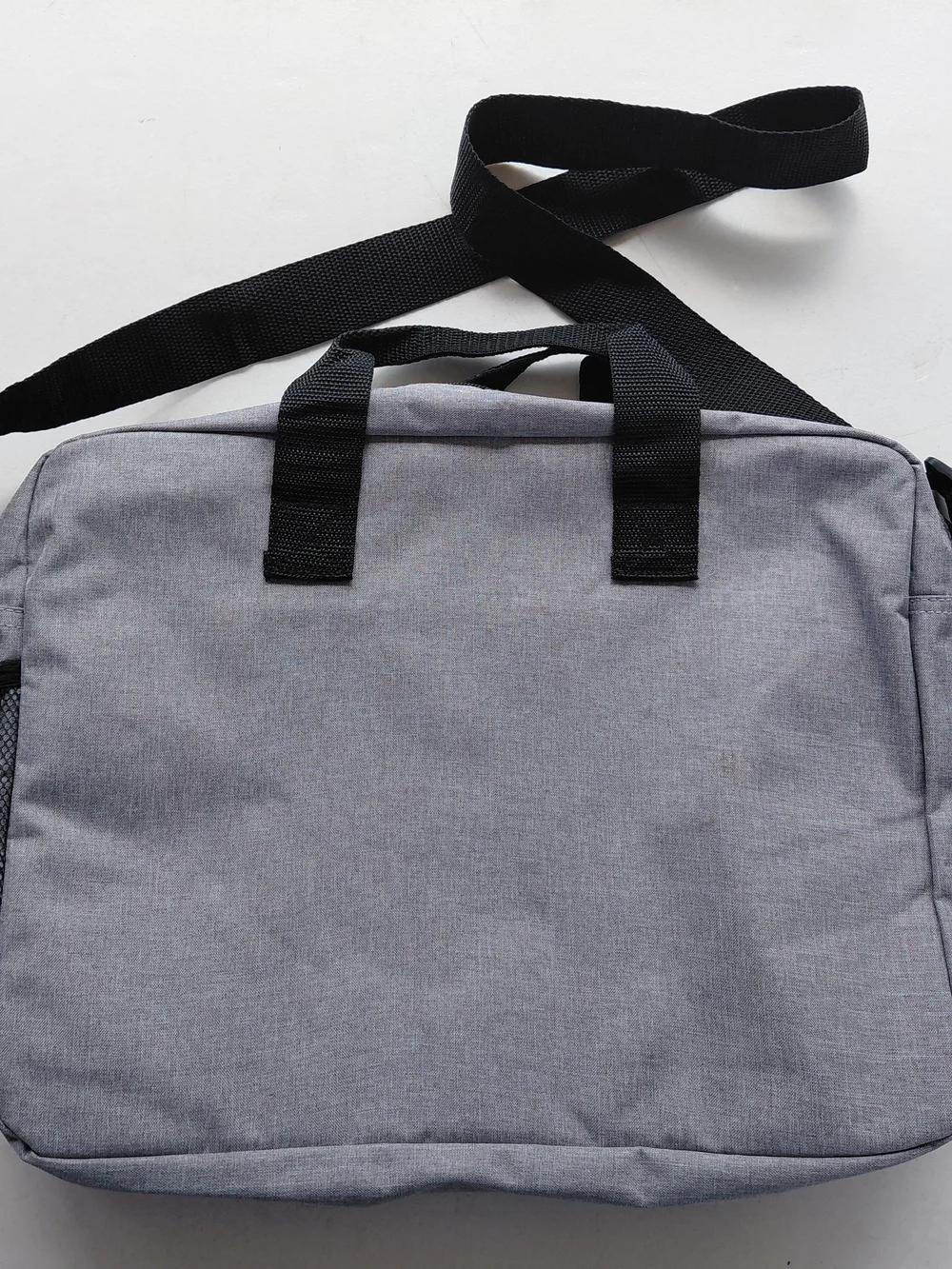 Gray and Red Men’s Laptop Messenger Bag